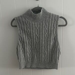 ALO Yoga Gray Cable Knit Turtleneck Sweater